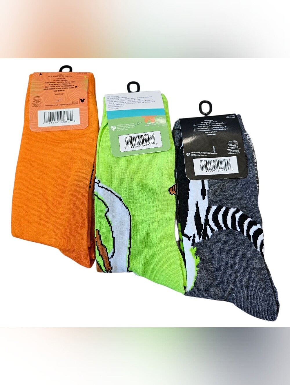 Disney, Scooby-Doo & Beetlejuice Halloween Crew Socks, Shoe Size 6-12 Adult, New - Picture 2 of 5